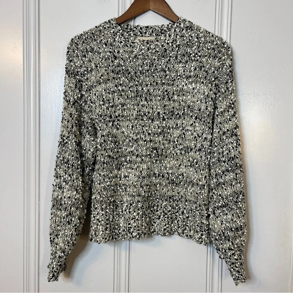 Anthropologie Moon River Moorland Speckled Balloon Sleeve Boxy Sweater - Picture 2 of 9